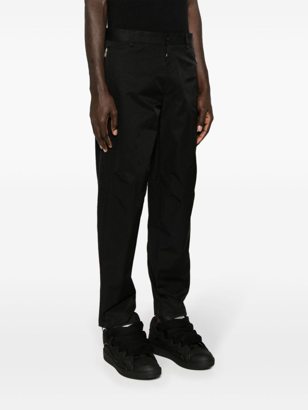 Cotton blend biker trousers