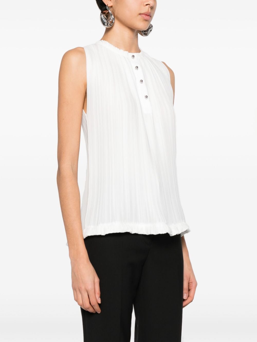 Pleated sleeveless top