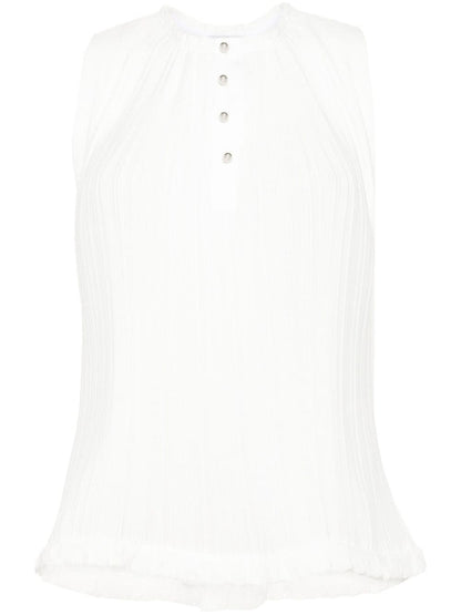 Pleated sleeveless top