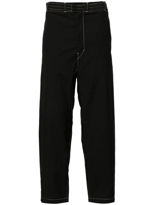 Cotton belted carrot trousers