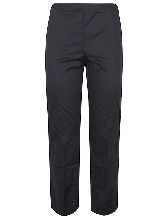 Cotton blend cropped flared trousers