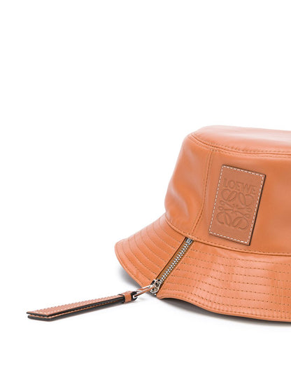 Leather fisherman hat