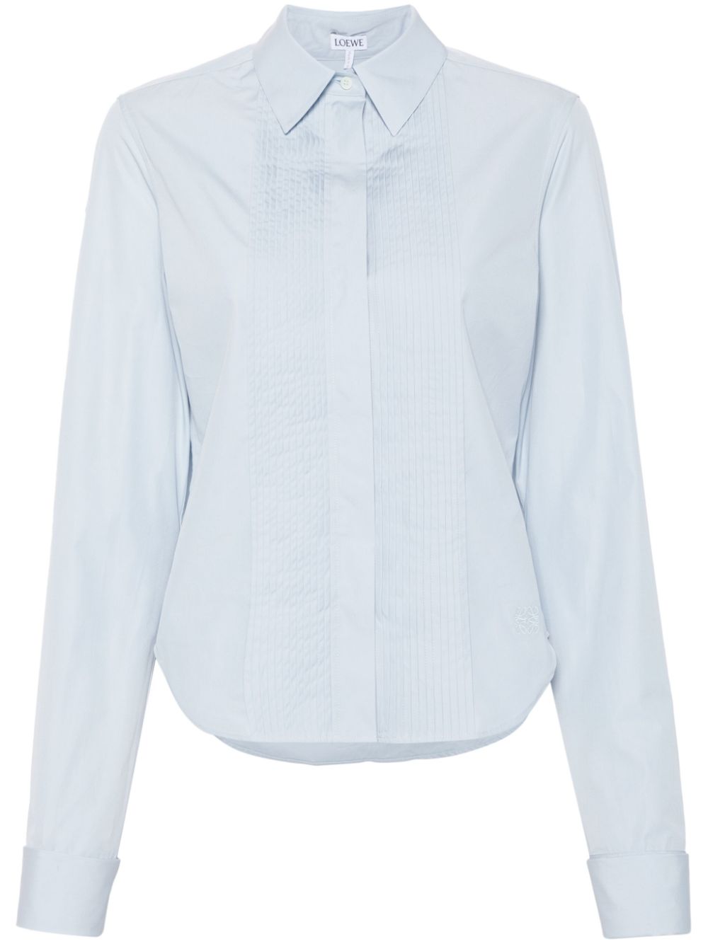 Pleated cotton shirt