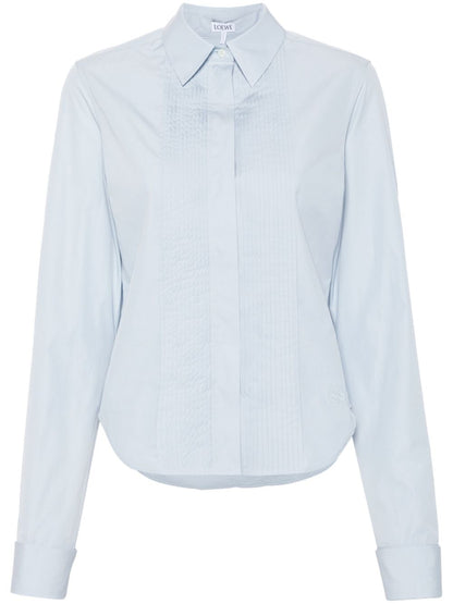 Pleated cotton shirt