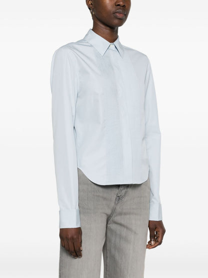 Pleated cotton shirt