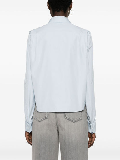 Pleated cotton shirt