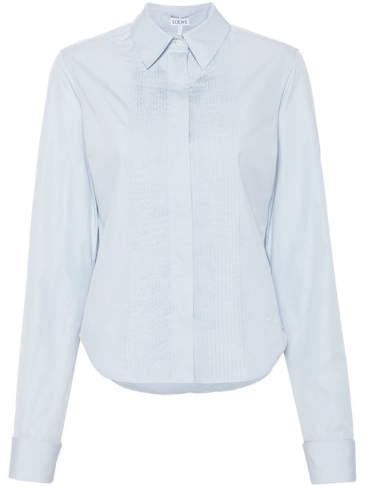 Pleated cotton shirt