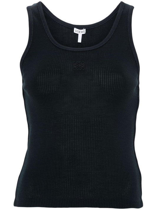 Logo ribbed tank top