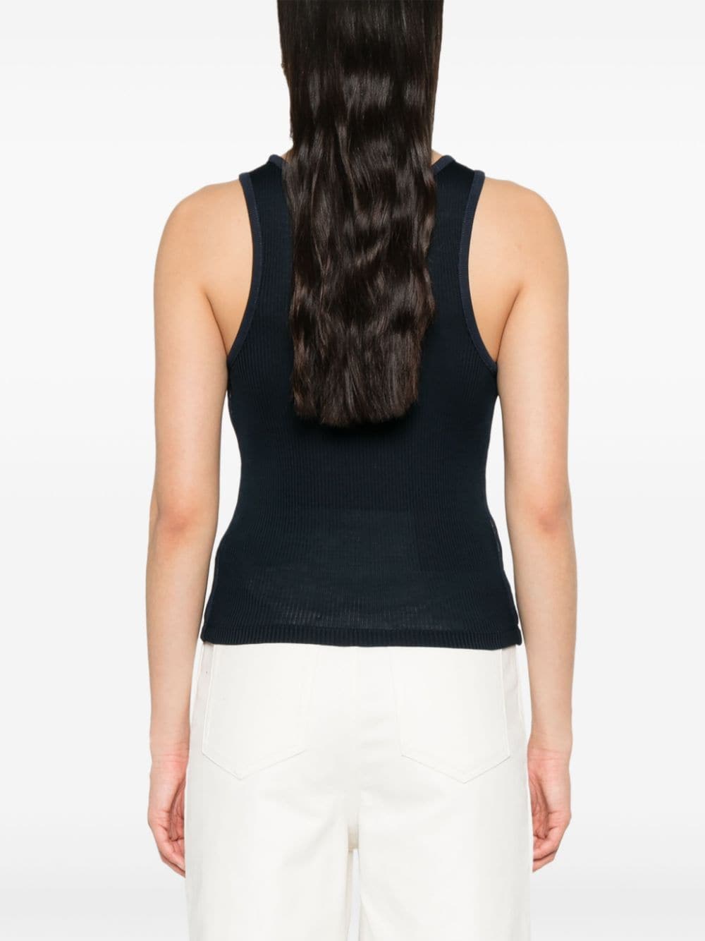 Logo ribbed tank top