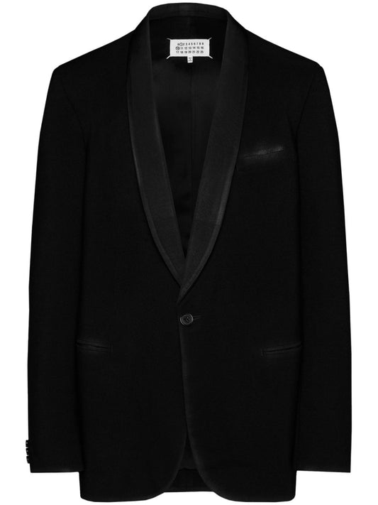 Wool single-breasted blazer jacket