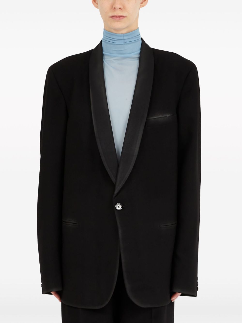 Wool single-breasted blazer jacket