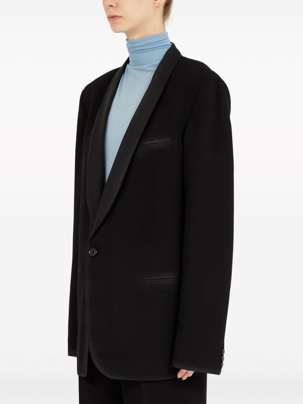 Wool single-breasted blazer jacket