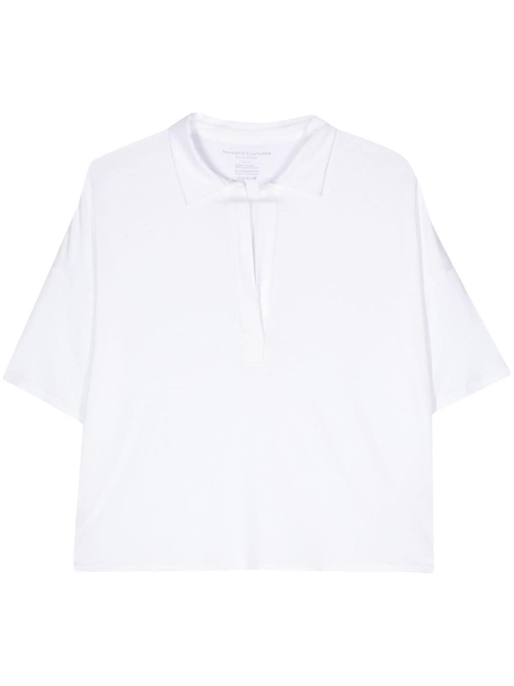 Oversized viscose polo shirt