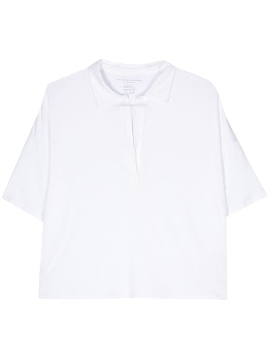 Oversized viscose polo shirt