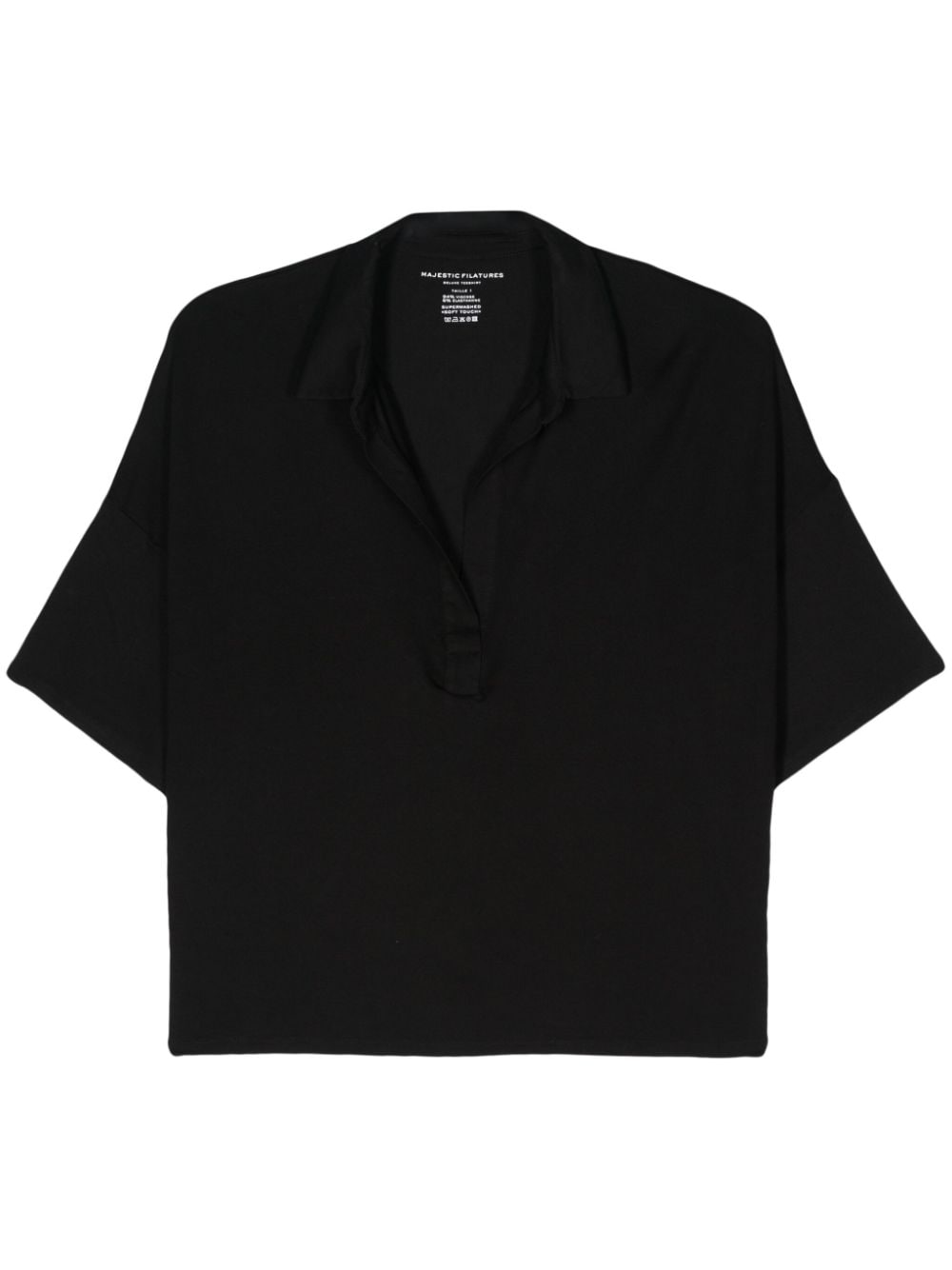 Oversized viscose polo shirt