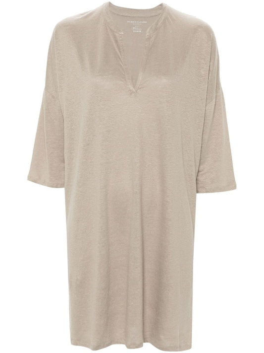 Linen blend tunic dress