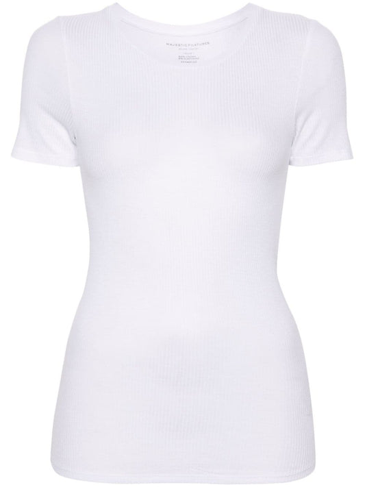 Ribbed viscose t-shirt