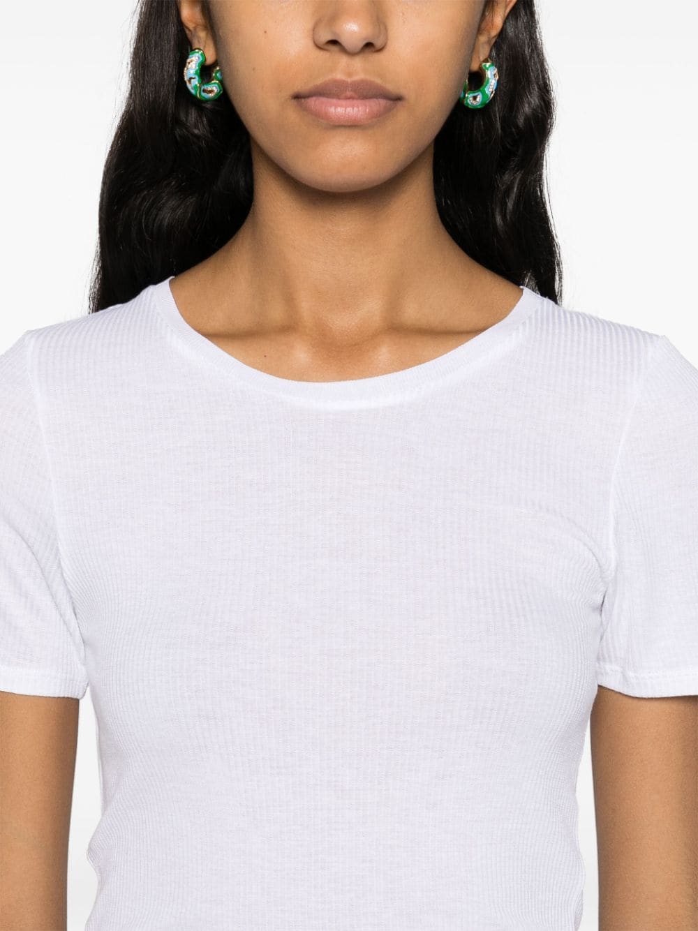 Ribbed viscose t-shirt