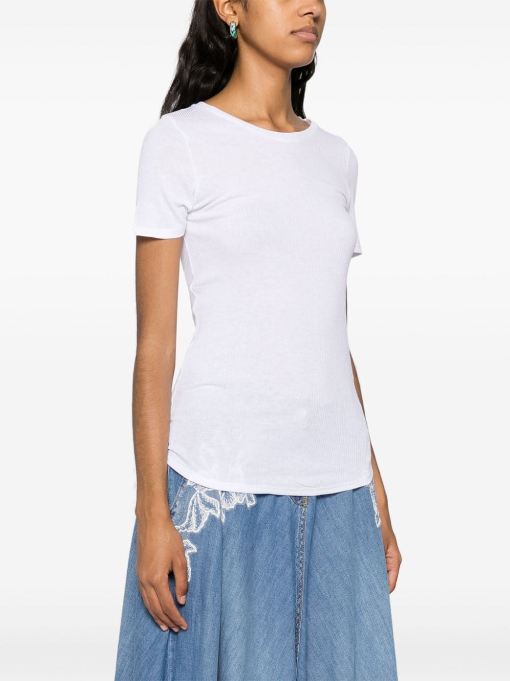 Ribbed viscose t-shirt