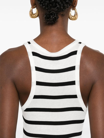 Striped ribbed tank top