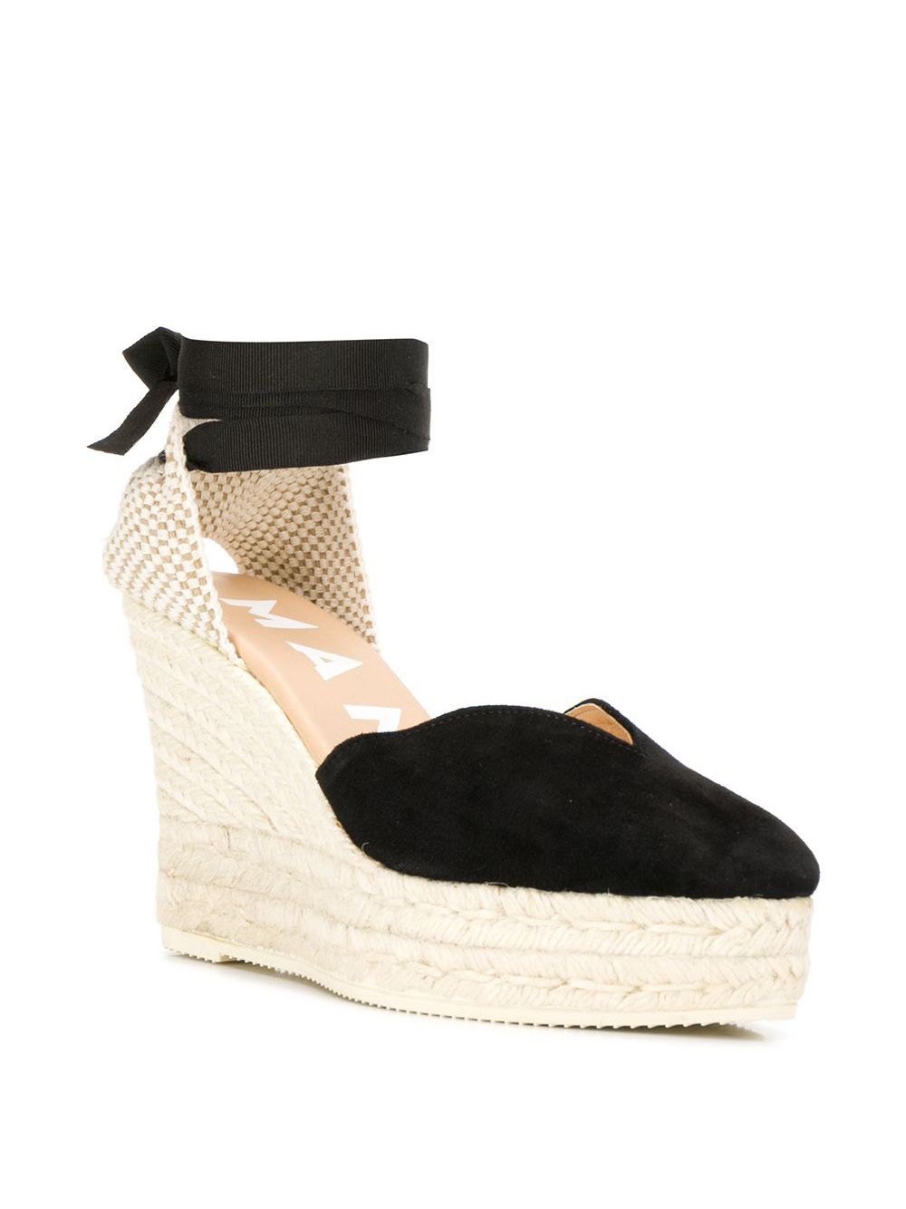 Hamptons suede heart-shaped wedge espadrilles