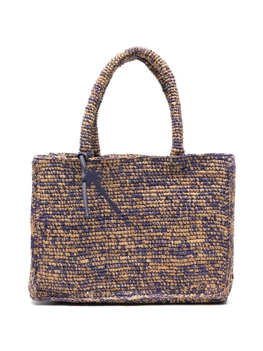 Sunset small raffia tote bag