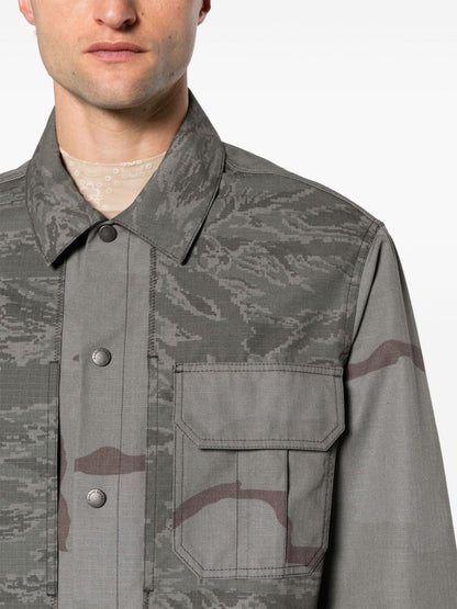 Camouflage print overshirt