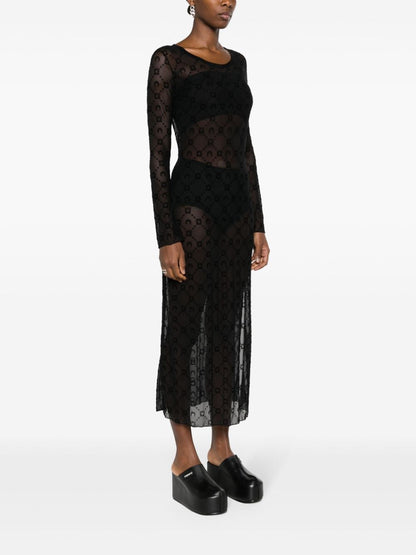 Moonogram mesh tube dress