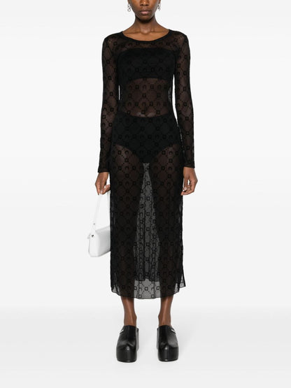 Moonogram mesh tube dress