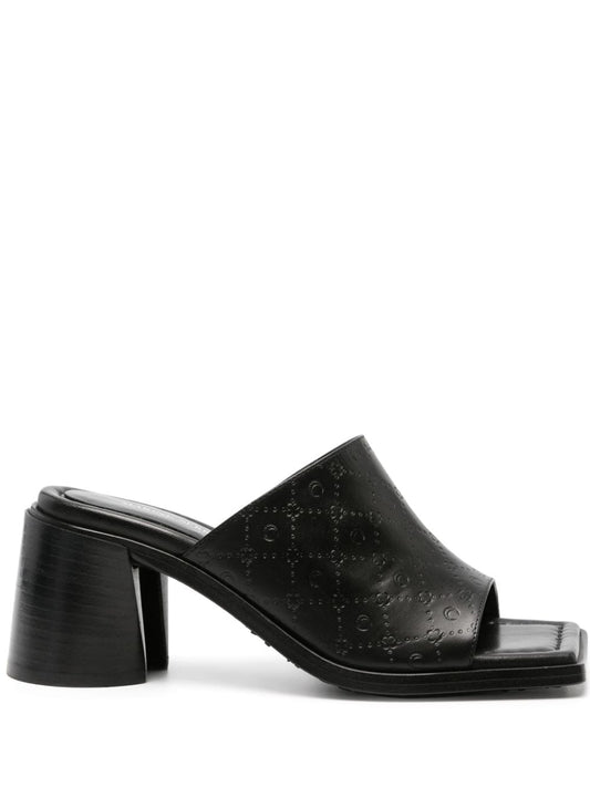 Leather heel mules