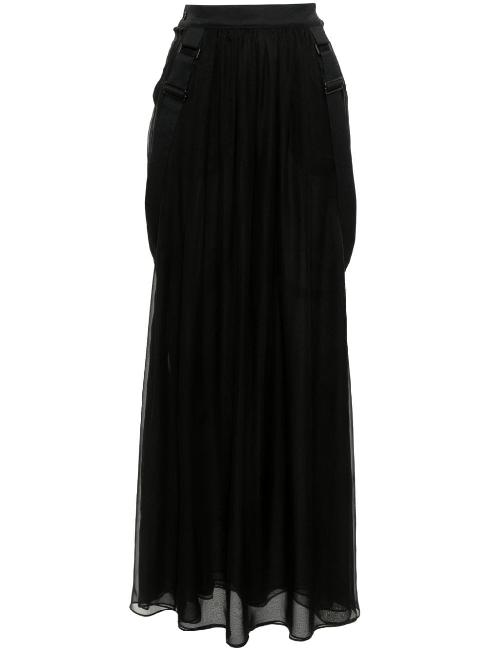 Silk chiffon long skirt