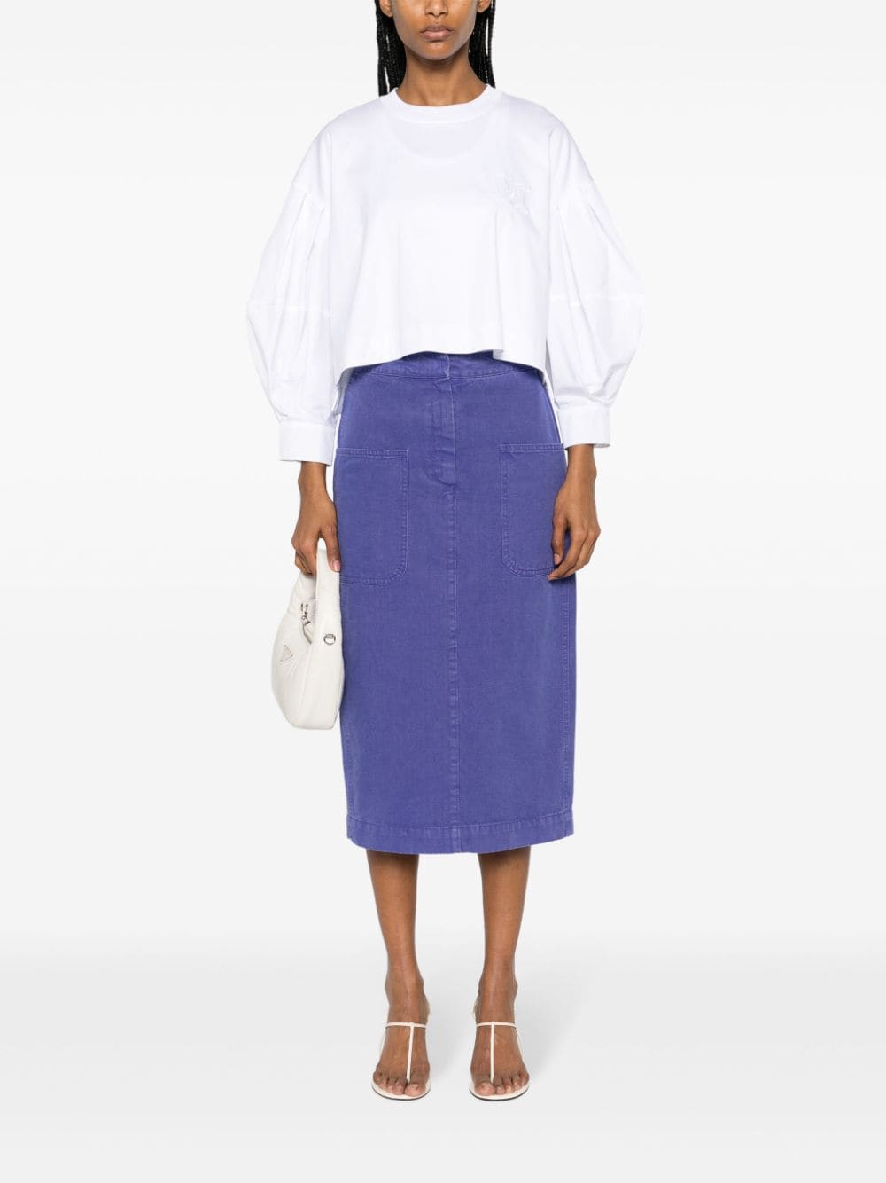 Cotton midi skirt