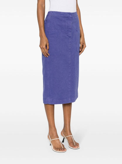 Cotton midi skirt