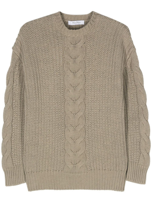 Cable-knit crewneck jumper