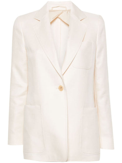 Linen single-breasted blazer jacket