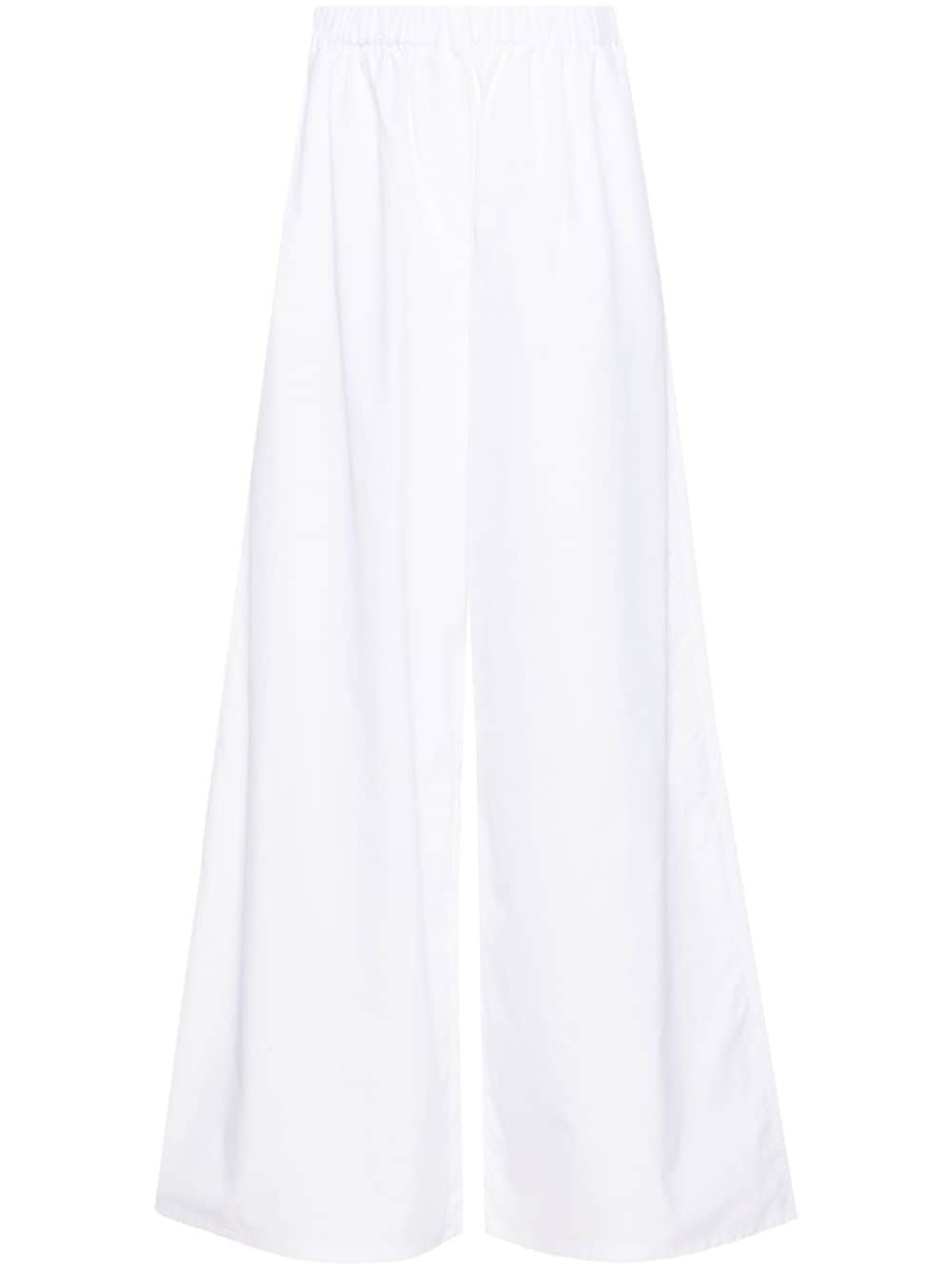 Wide-leg cotton trousers