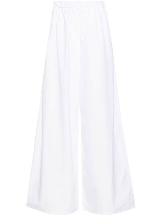 Wide-leg cotton trousers