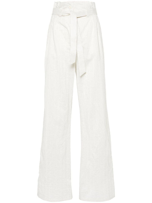 Cotton and silk blend trousers