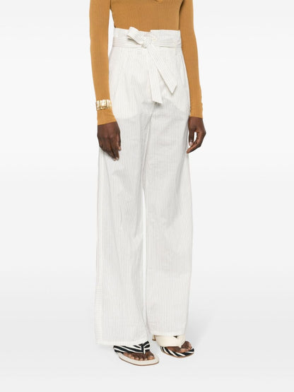 Cotton and silk blend trousers