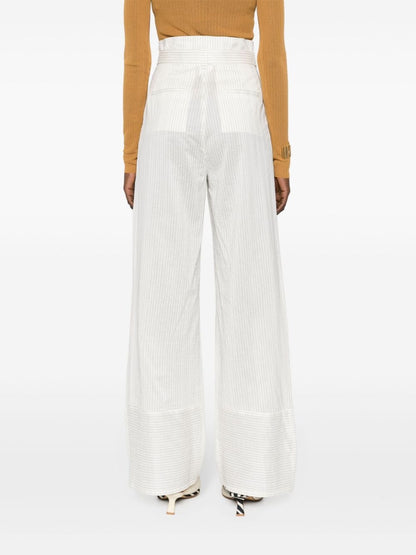 Cotton and silk blend trousers