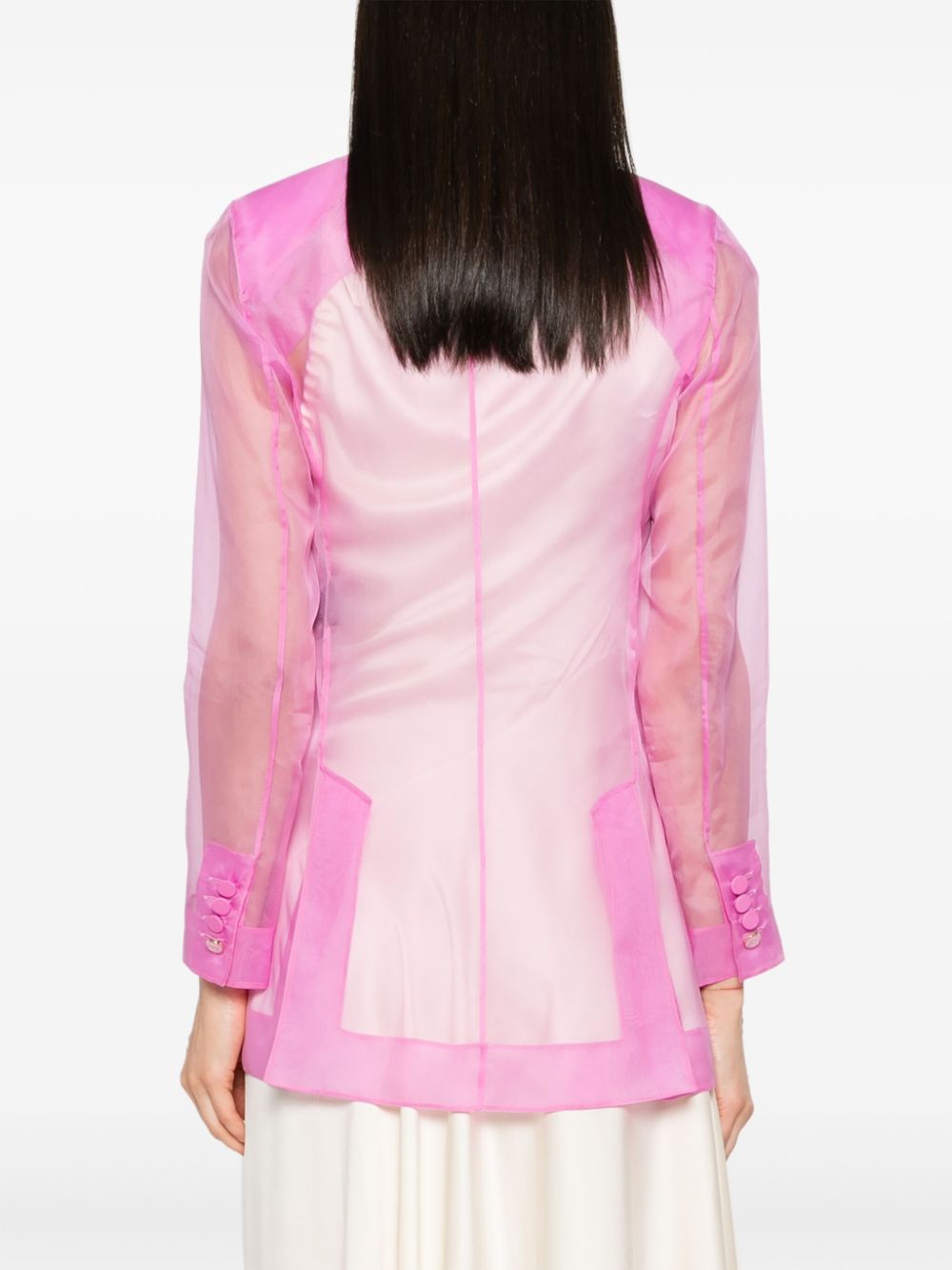 Silk double-breasted blazer jacket