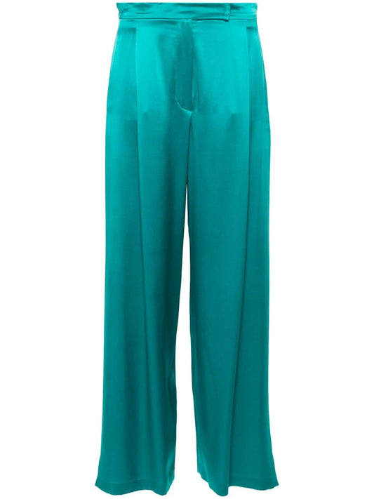 Satin wide-leg silk trousers