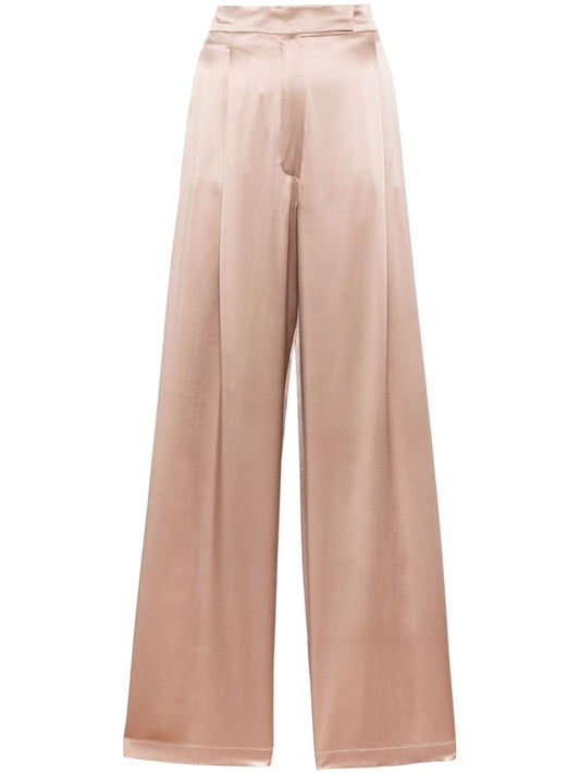 Satin wide-leg silk trousers