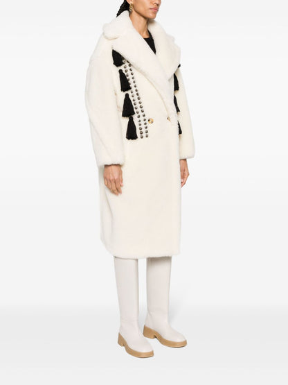 Embroidered wool coat