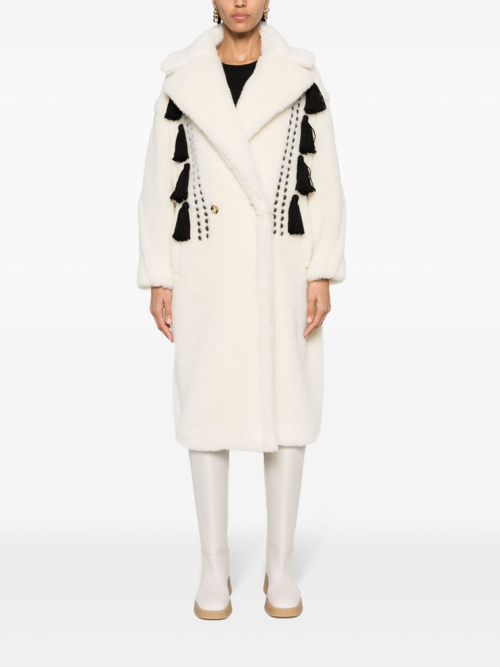 Embroidered wool coat