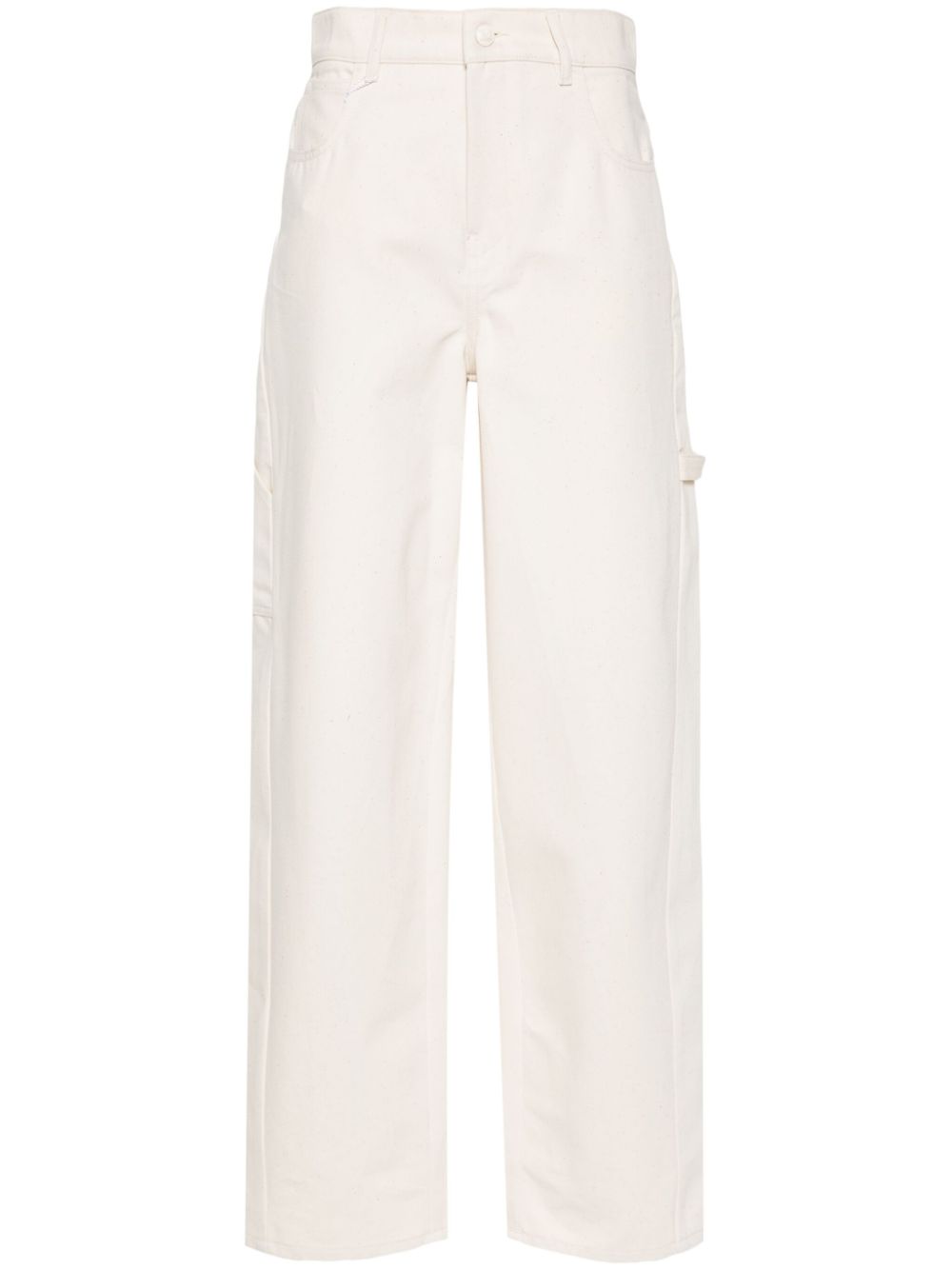 Wide-leg cotton trousers