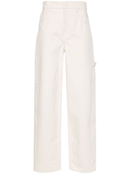 Wide-leg cotton trousers