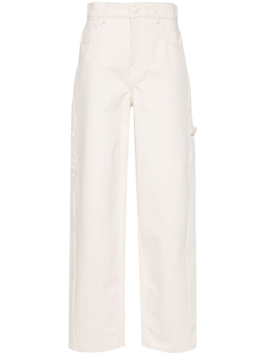 Wide-leg cotton trousers