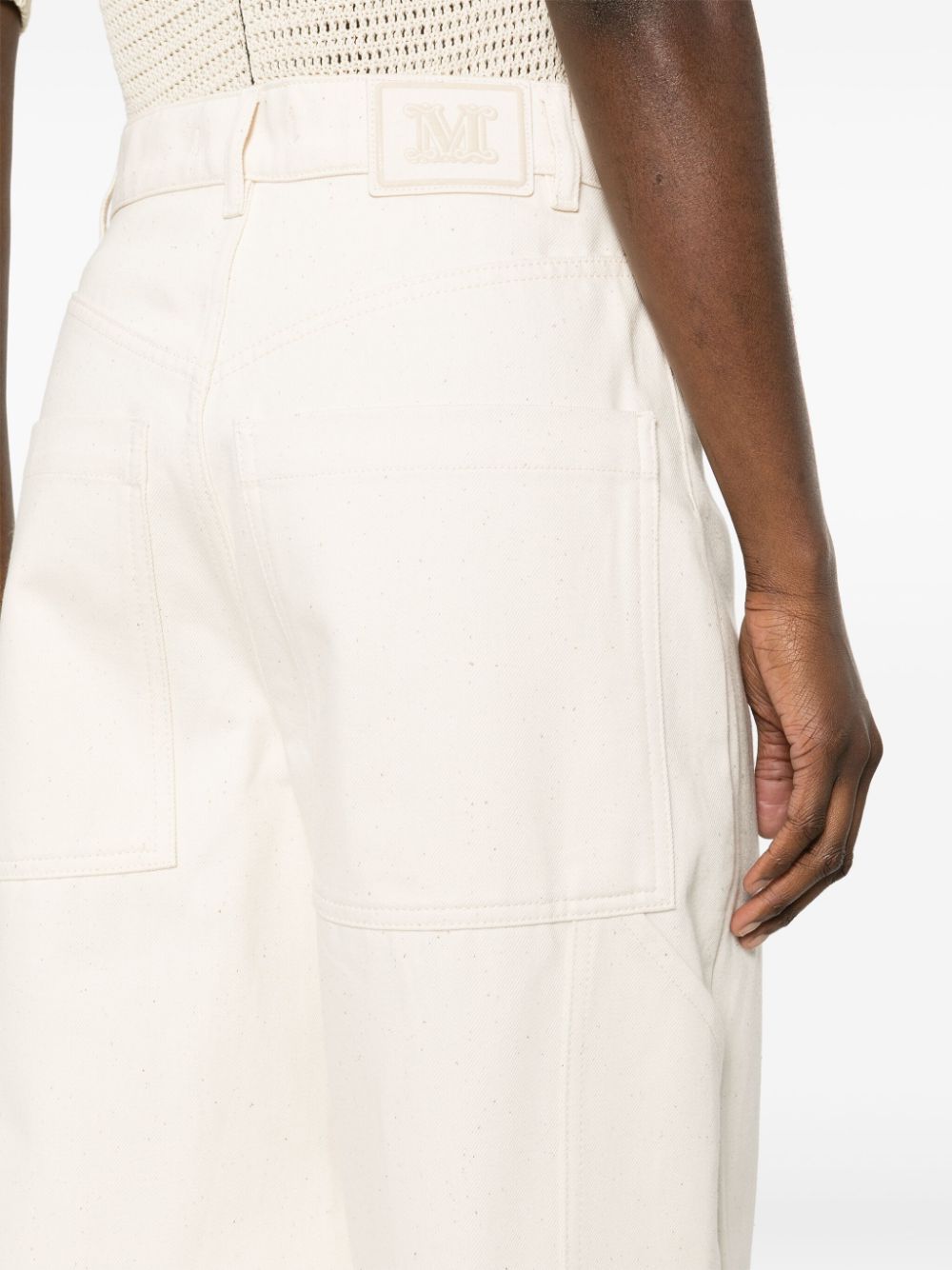 Wide-leg cotton trousers