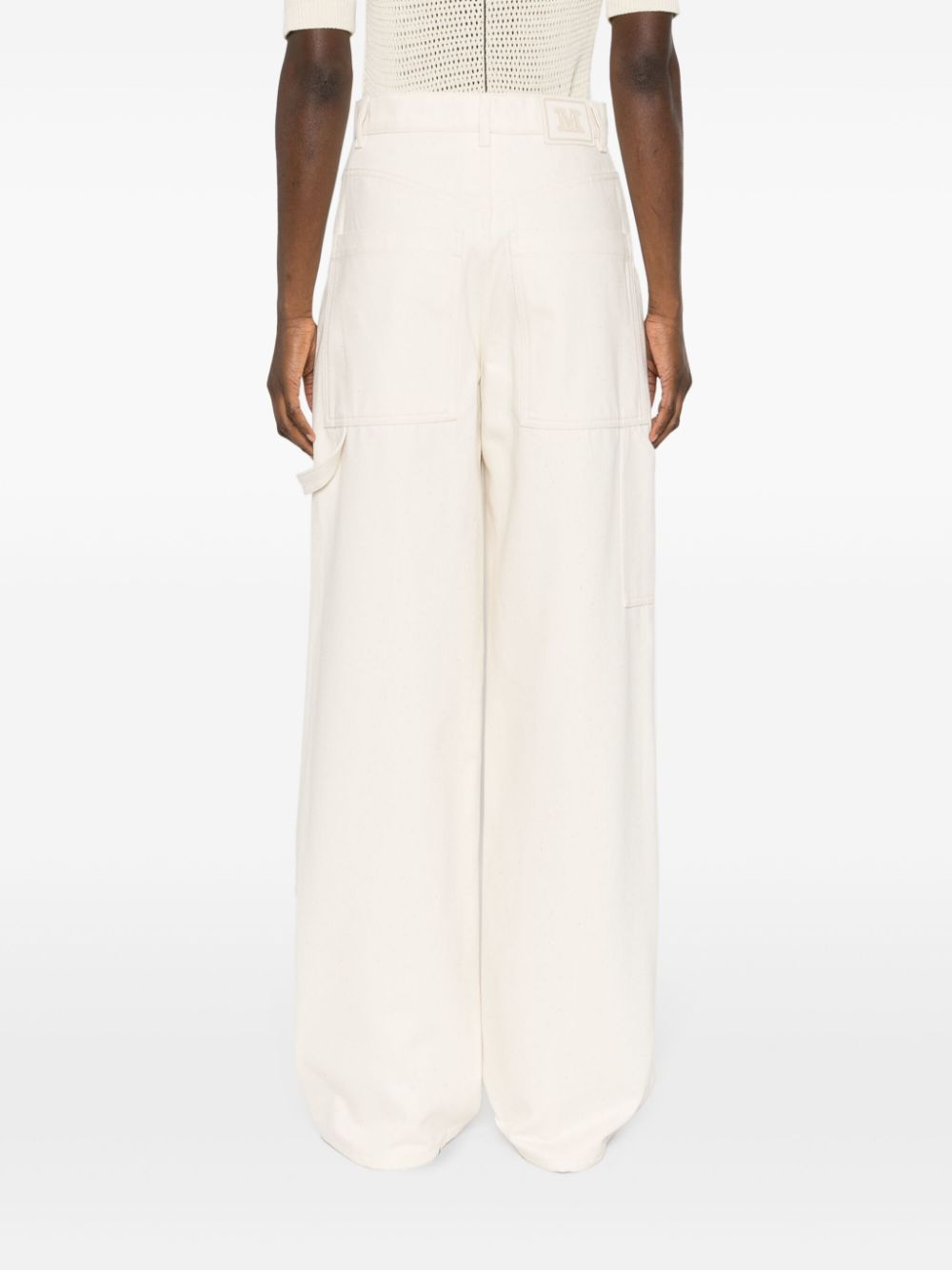 Wide-leg cotton trousers